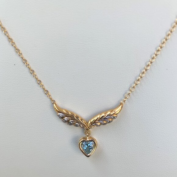 18K Gold Plated Sterling Silver Diamond and Topaz Designer...